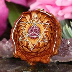 TEP Crushed Sugilite (Glows) With Silver Merkaba 6 TEP Crushed Sugilite (Glows) With Silver Merkaba