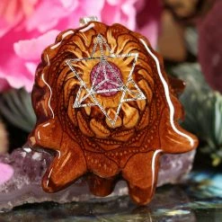 TEP Pendants Crushed Sugilite (Glows) With Silver Merkaba 7 TEP Pendants Crushed Sugilite (Glows) With Silver Merkaba