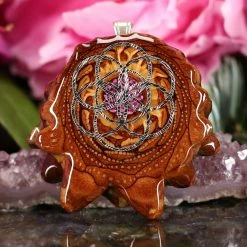 TEP Crushed Sugilite (Glows) With Silver Seed Of Life