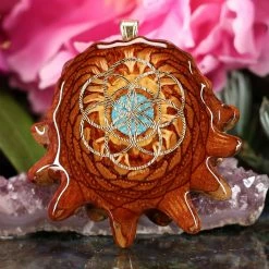 TEP Crushed Turquoise (Glows) With Gold Seed Of Life