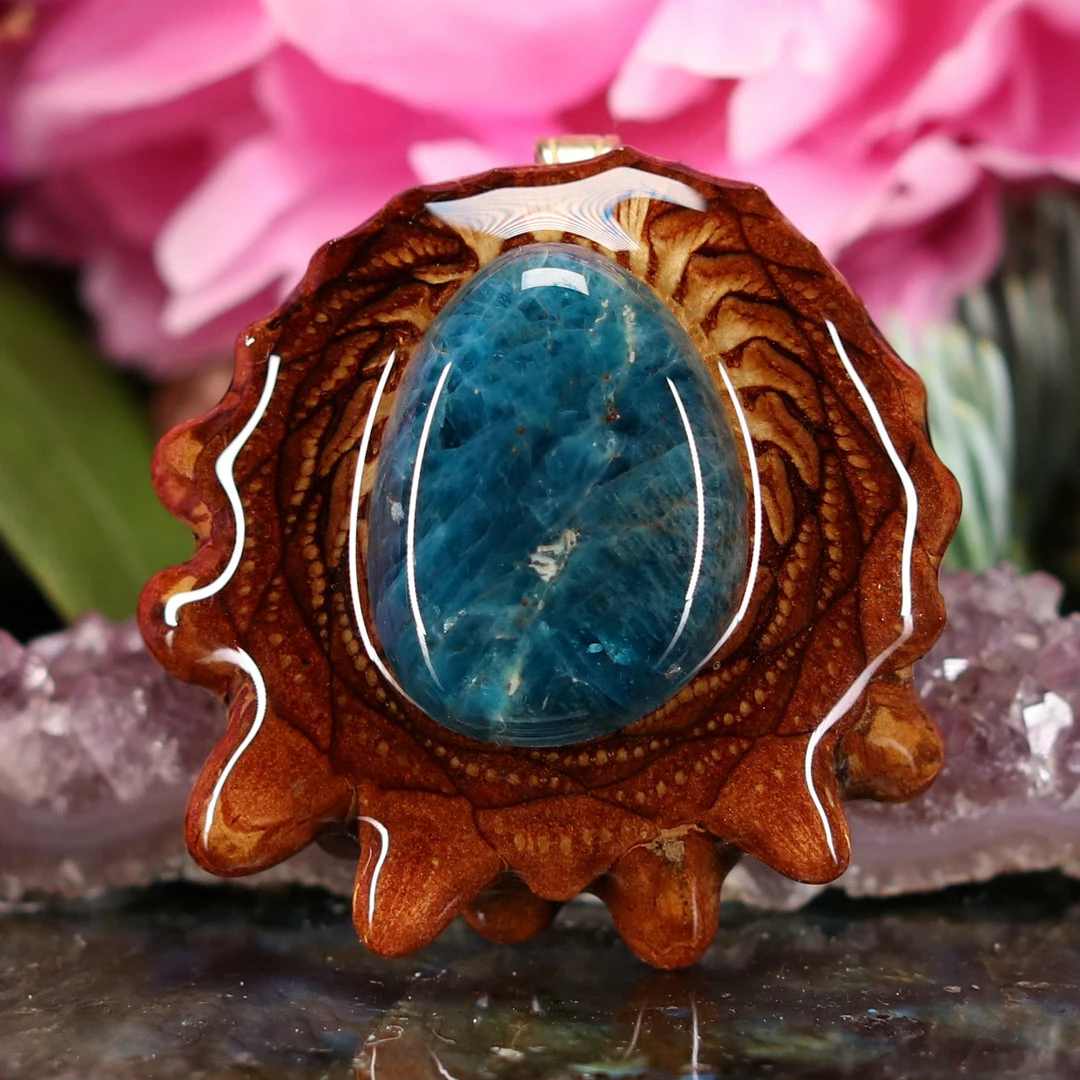 TEP Pendants Blue Apatite 3 TEP Pendants Blue Apatite