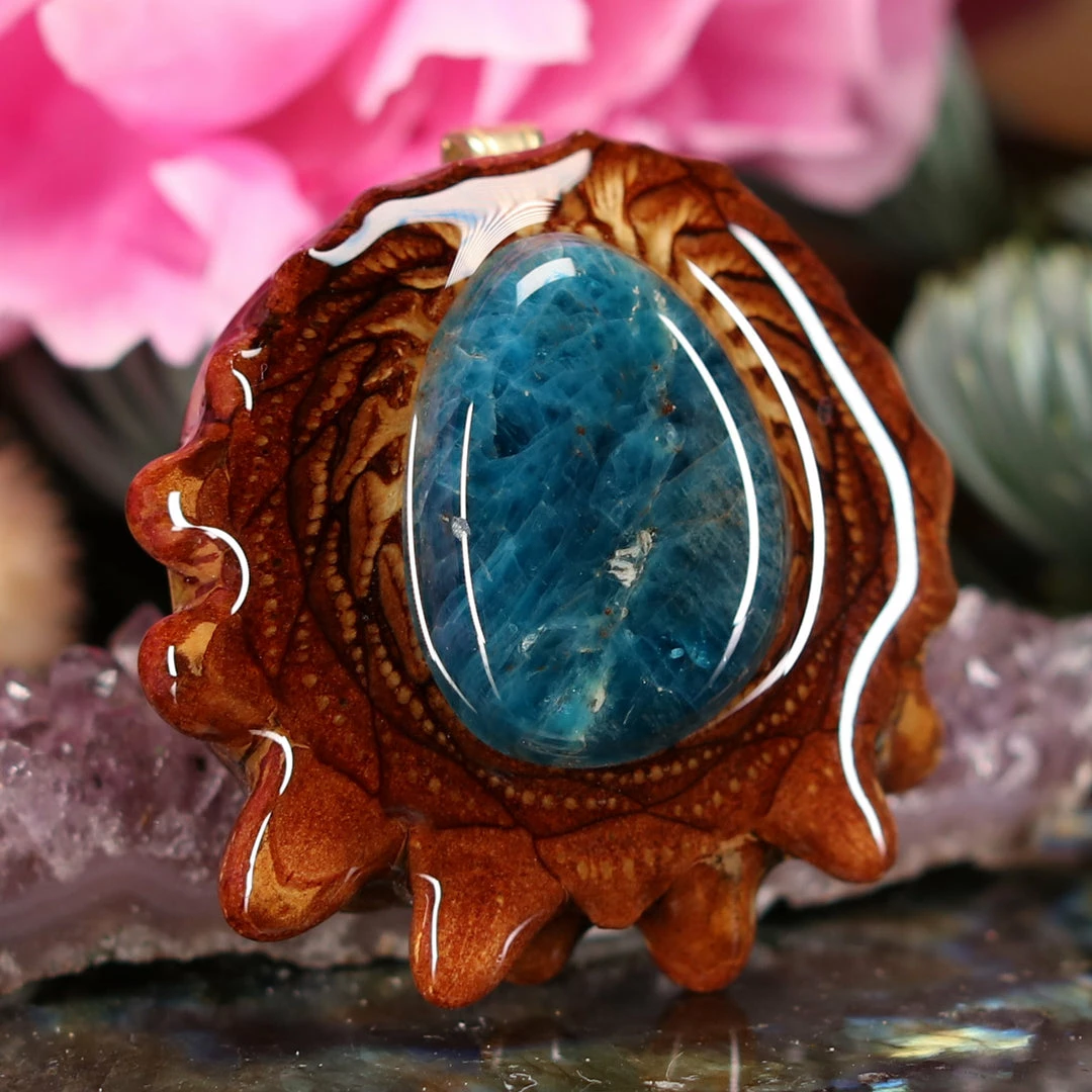 TEP Pendants Blue Apatite 5 TEP Pendants Blue Apatite