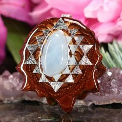 TEP Aquamarine With Silver Sri Yantra