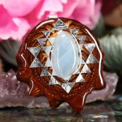 TEP Aquamarine With Silver Sri Yantra