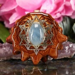 TEP Pendants Aquamarine With Gold 64 Star Tetrahedron