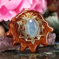 TEP Pendants Aquamarine With Gold 64 Star Tetrahedron 7 TEP Pendants Aquamarine With Gold 64 Star Tetrahedron