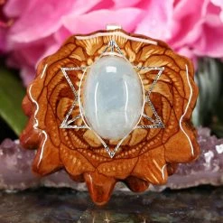 TEP Pendants Aquamarine With Silver Merkaba