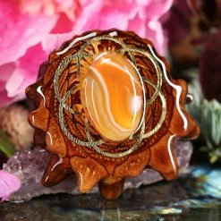 TEP Pendants Carnelian With Gold Seed Of Life