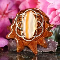 TEP Carnelian With Silver Seed Of Life Pendants