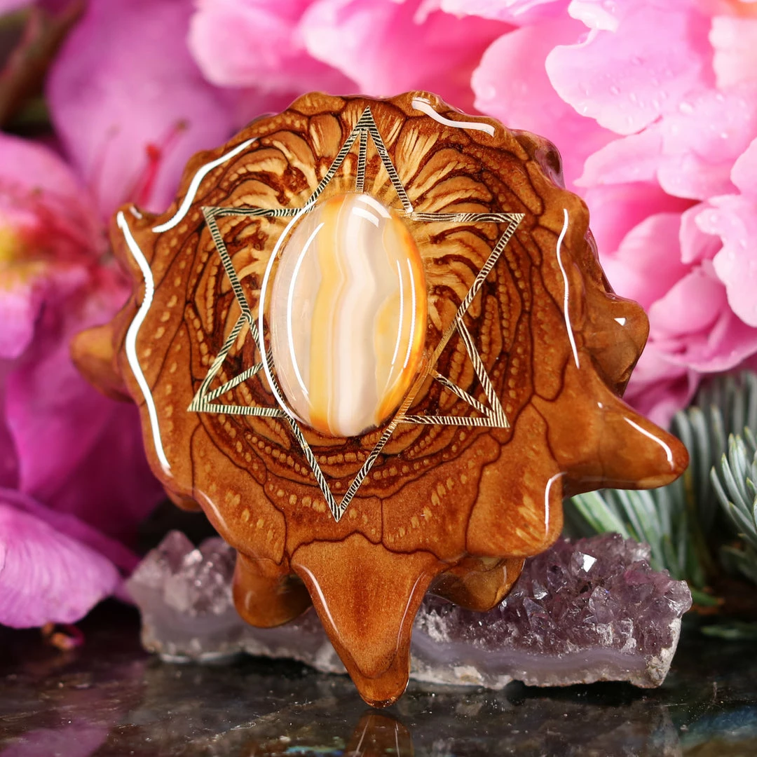 TEP Carnelian With Gold Merkaba 4 TEP Carnelian With Gold Merkaba