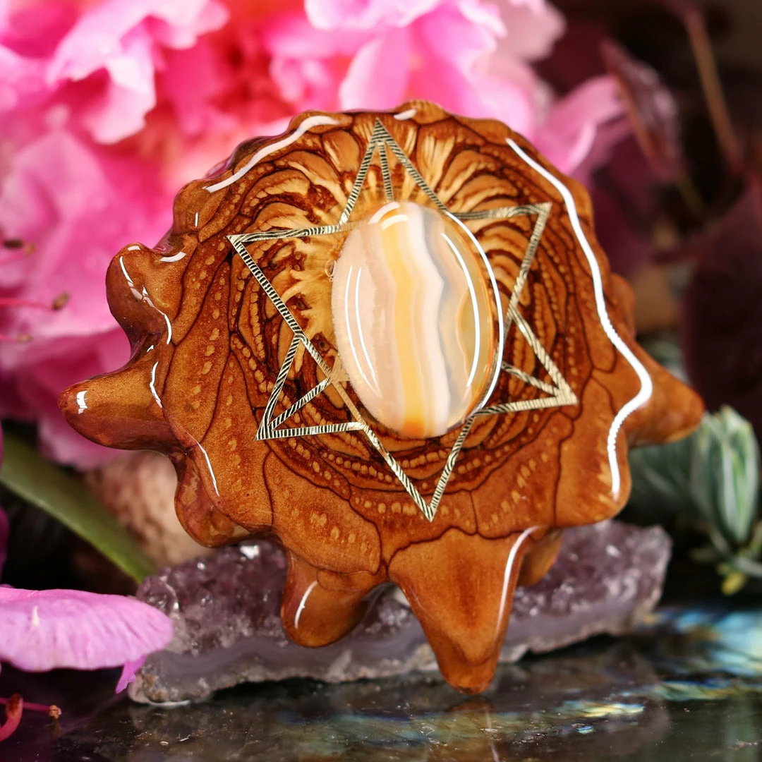 TEP Carnelian With Gold Merkaba 5 TEP Carnelian With Gold Merkaba