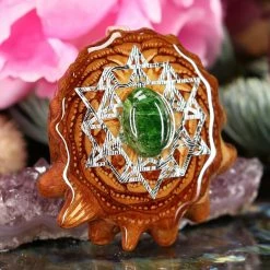 TEP Chrome Diopside With Silver 64 Star Tetrahedron