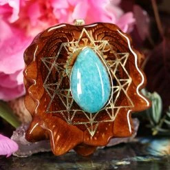TEP Amazonite With Gold 64 Star Tetrahedron Pendants 7 TEP Amazonite With Gold 64 Star Tetrahedron Pendants