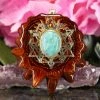 TEP Amazonite With Gold 64 Star Tetrahedron Pendants 2 TEP Amazonite With Gold 64 Star Tetrahedron Pendants