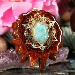 TEP Amazonite With Gold 64 Star Tetrahedron Pendants 7 TEP Amazonite With Gold 64 Star Tetrahedron Pendants