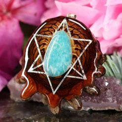 TEP Amazonite With Silver Merkaba Pendants