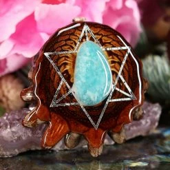 TEP Amazonite With Silver Merkaba Pendants