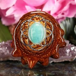 TEP Amazonite With Silver Seed Of Life Pendants