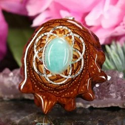 TEP Amazonite With Silver Seed Of Life Pendants