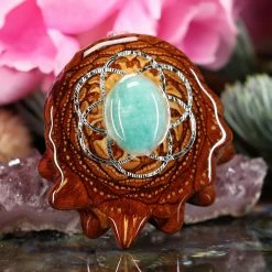 TEP Amazonite With Silver Seed Of Life Pendants 7 TEP Amazonite With Silver Seed Of Life Pendants