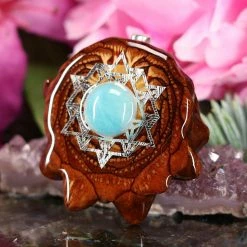 TEP Pendants Amazonite With Silver 64 Star Tetrahedron