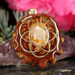 TEP Mexican Fire Opal With Gold Seed Of Life