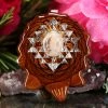 TEP Pendants Mexican Fire Opal With Silver Sri Yantra