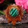 TEP Malachite With Gold Merkaba Pendants 2 TEP Malachite With Gold Merkaba Pendants