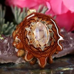 TEP Pendants Moonstone With Gold 64 Star Tetrahedron