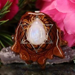 TEP Moonstone With Silver Merkaba