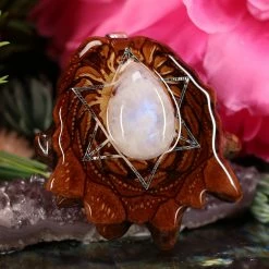 TEP Moonstone With Silver Merkaba