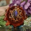 TEP Pendants Labradorite With Silver Merkaba And Back Om