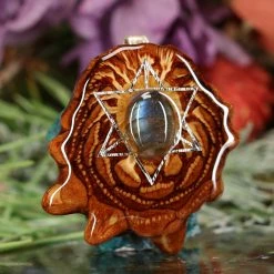TEP Pendants Labradorite With Silver Merkaba