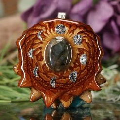 TEP Labradorite With Silver Moon Cycle Pendants