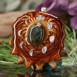 TEP Labradorite With Silver Moon Cycle Pendants