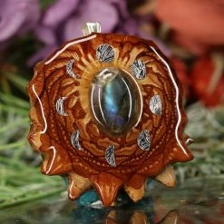 TEP Labradorite With Silver Moon Cycle Pendants