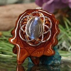 TEP Pendants Labradorite With Silver Seed Of Life