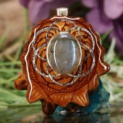 TEP Labradorite With Silver Seed Of Life Pendants