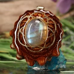 TEP Pendants Labradorite With Gold Seed Of Life