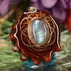 TEP Pendants Labradorite With Gold Seed Of Life 7 TEP Pendants Labradorite With Gold Seed Of Life