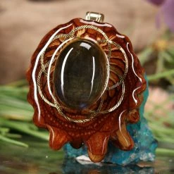 TEP Labradorite With Gold Seed Of Life Pendants