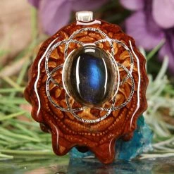 TEP Labradorite With Silver Seed Of Life
