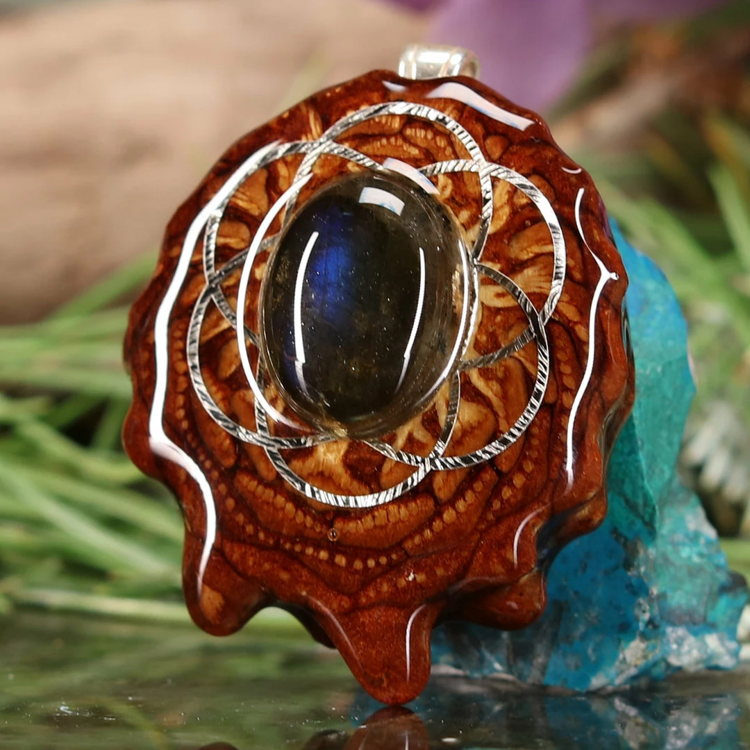 TEP Labradorite With Silver Seed Of Life 4 TEP Labradorite With Silver Seed Of Life