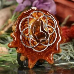 TEP Mexican Fire Agate With Silver Seed Of Life