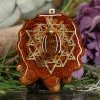 TEP Mexican Fire Agate With Gold 64 Star Tetrahedron With Back Om 1 TEP Mexican Fire Agate With Gold 64 Star Tetrahedron With Back Om