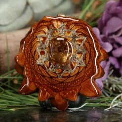 TEP Mexican Fire Agate With Gold 64 Star Tetrahedron