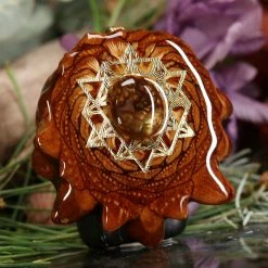 TEP Mexican Fire Agate With Gold 64 Star Tetrahedron