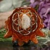 TEP Crazy Lace Agate With Silver Seed Of Life Pendants