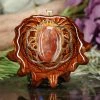TEP Pendants Crazy Lace Agate With Gold Seed Of Life