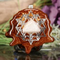 TEP Pendants Crazy Lace Agate With Silver 64 Star Tetrahedron